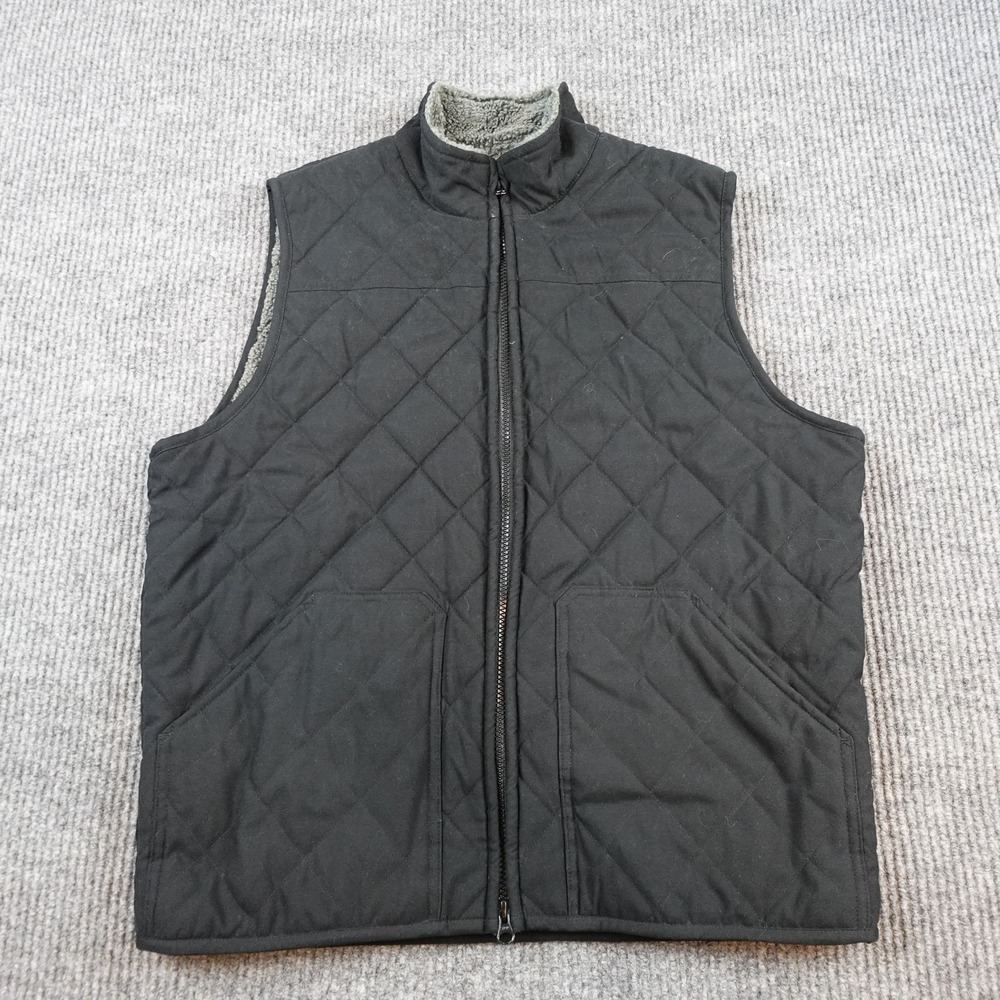 Pendleton Vest Mens Medium Black Quilted Sherpa Lined Full Zip Outdoor Insulated